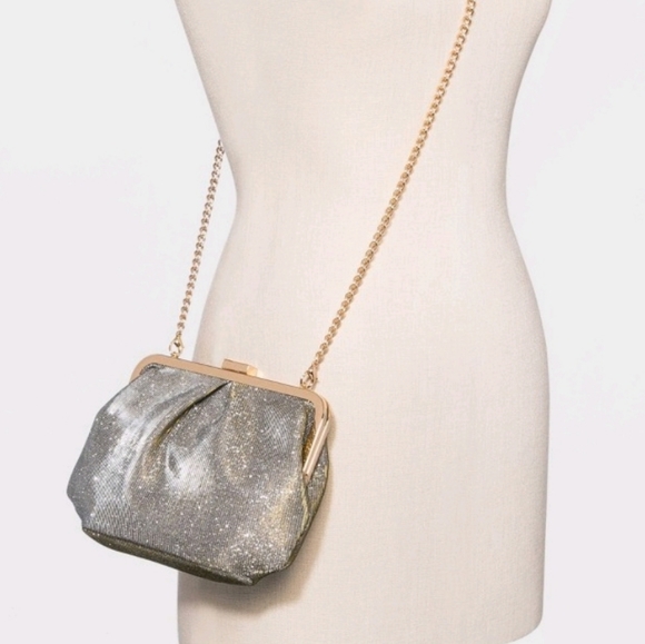 A new day gold clutch purse with long chain formal - Picture 3 of 4